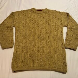 VINTAGE COOGI 3D Knit Sweater - Gold/Tan - XXL - Distressed Streetwear
